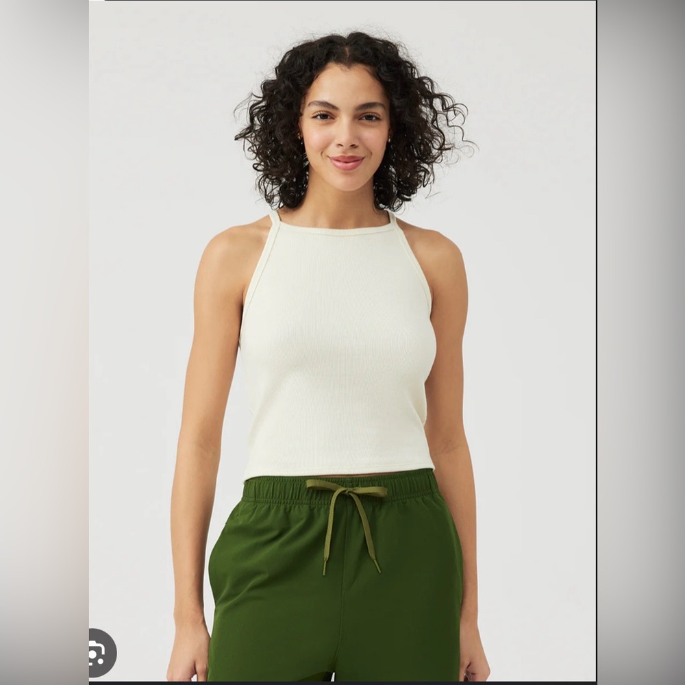 Outdoor Voices Cozy Rib Tank in milk stone